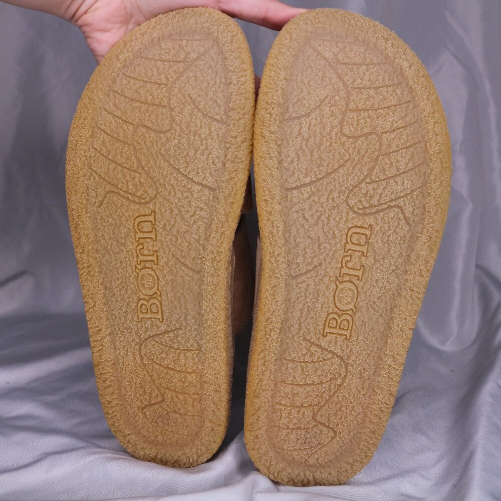 Born Tan Suede Criss-Cross Strap Buckle Slide Sandals Size 8 NWOB - Picture 7 of 7